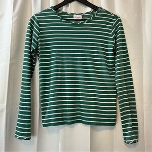 Hanna Andersson Stripe Long Sleeve w/ Scalloped Edges - Size 14/16